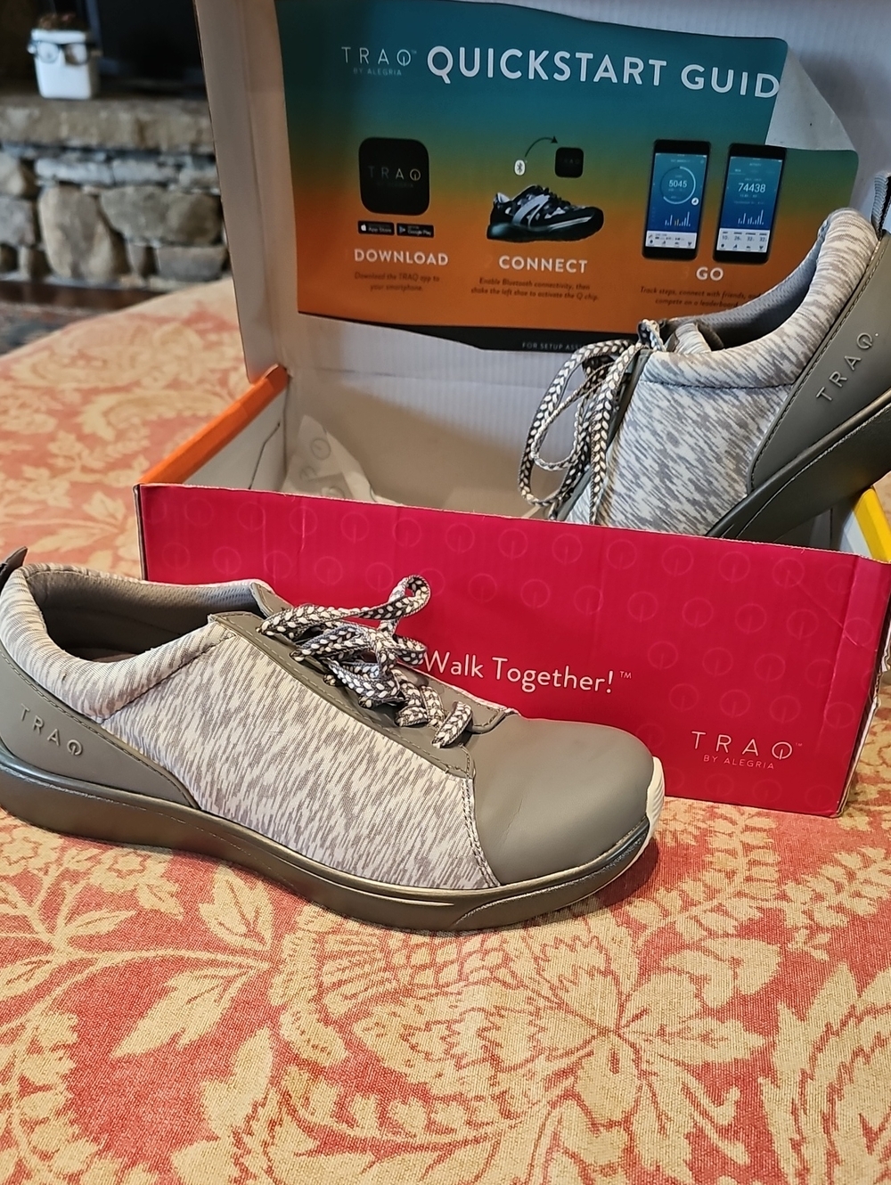 Traq by Alegria Qest Smart  Women’s Gray Lace-Up Walking Sneakers